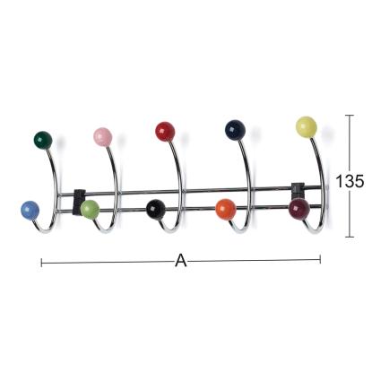 Habo Berry knagerække med 5 knager, 435 mm, flere farver/krom