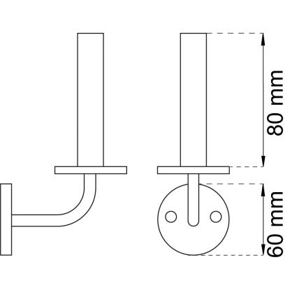 Habo 2229 reservepapirholder, krom