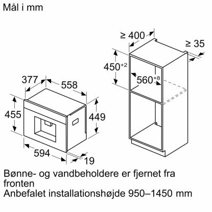 Siemens iQ700 espressomaskine til indbygning CT718L1B0, sort