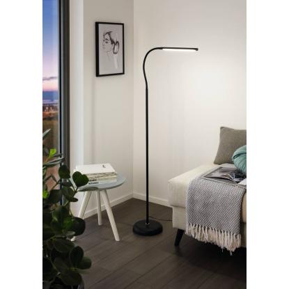 EGLO LAROA LED gulvlampe med touchdæmper, H130 cm, dæmpbar, sort
