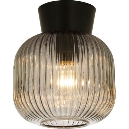 Aneta Vanja loftlampe, Ø20 cm, sort/røgfarvet