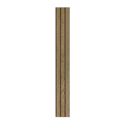 I-Wood Medio+ 3-lamel akustikpanel, mørkebrun olieret, sort filt og sort kerne, egefiner, 17 x 300 mm