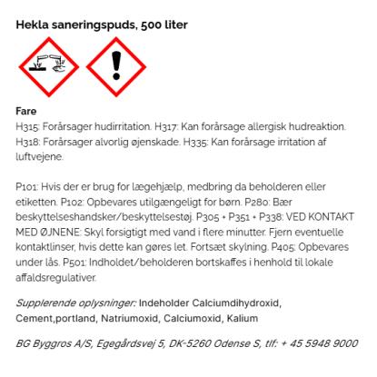 HEKLA saneringspuds inkl. 5 x 25 kg TRADÉCO kalk, bigbag - 500 liter