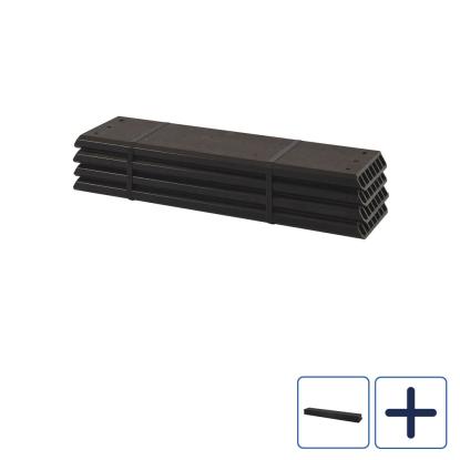 PLUS PIPE planker, 60 cm, skifergrå/komposit - 4 stk.
