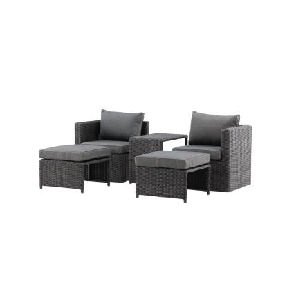 Venture Design Quad loungesæt med 2 stole og fodskamler, sort