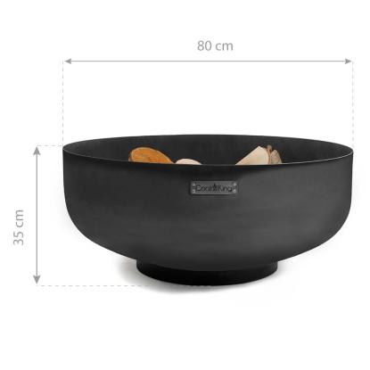 Cook King Palermo XXL bålsted, stål, sort, Ø80 cm