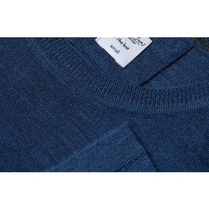 Seven Seas S640 The knit pullover med rund hals, dame, blå melange