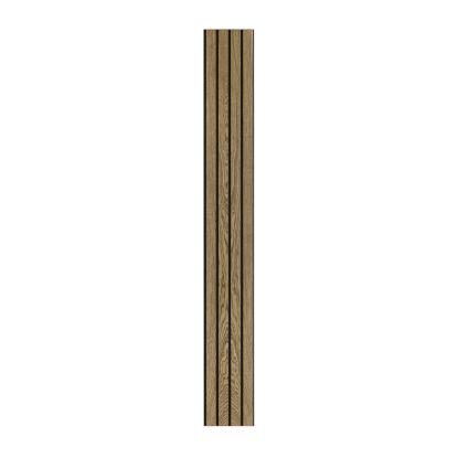 I-Wood Basic 4-lamel akustikpanel, mørkebrun olieret, sort filt og sort kerne, egefiner, 17 x 300 mm 