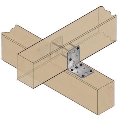 SIMA vinkelbeslag V6, rustfri kv. A4 - 70 x 70 x 2,0 x 55 mm