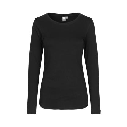 ID 0509 Interlock T-shirt med lange ærmer, dame, sort