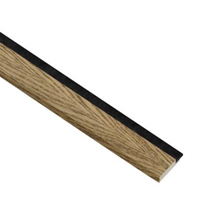 I-Wood afslutningsliste til akustikpanel, mørkebrun olieret, sort filt og lys kerne, egefiner, 16 x 42 x 2780 mm