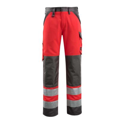 MASCOT SAFE LIGHT Maitland arbejdsbukser med knælommer, hi-vis rød/mørk antracit