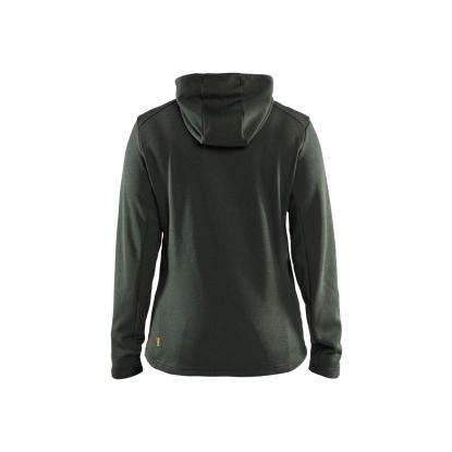Blåkläder 3542 dame hættetrøje full zip, efterårsgrøn/sort