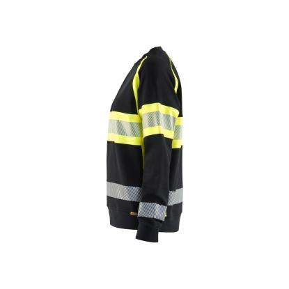 Blåkläder 3409 dame high vis sweatshirt, sort/hi-vis gul