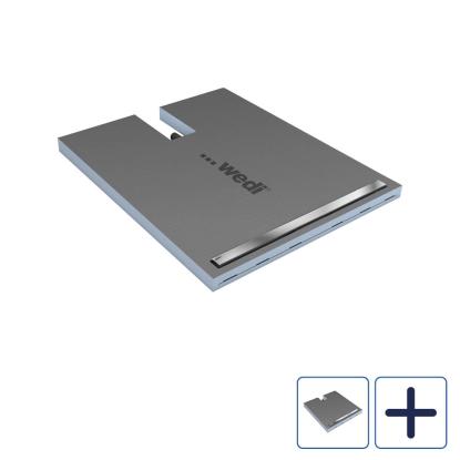 wedi Fundo Plano Linea gulvelement, komplet med 800 mm afløb, 70 x 900 mm