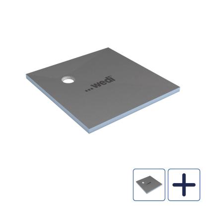 wedi Fundo Primo gulvelement med decentralt afløb, kvadratisk, 40 mm