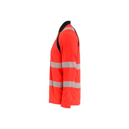 Blåkläder 3598 high vis UV polo lang ærme, hi-vis rød/sort