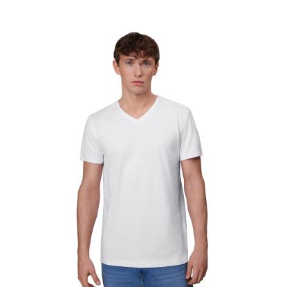 ID PRO Wear CARE 0372 T-shirt med v-hals, hvid
