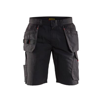 Blåkläder 1494 serviceshorts med værktøjslommer, sort/rød