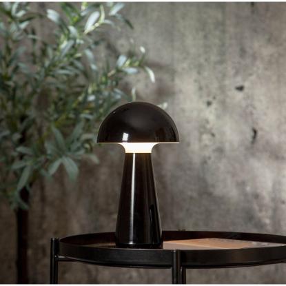 Star Trading Mushroom bordlampe, transportabel, H28 cm, sort