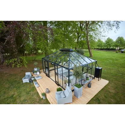 Juliana Grand Oase orangeri 18,8 m², antracit, 3 mm hærdet glas