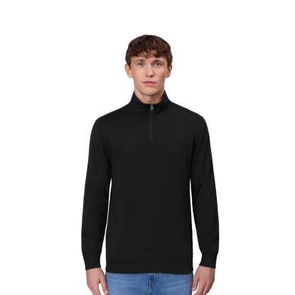 ID PRO Wear CARE 0384 sweashirt med kort lynlås, ubørstet, sort