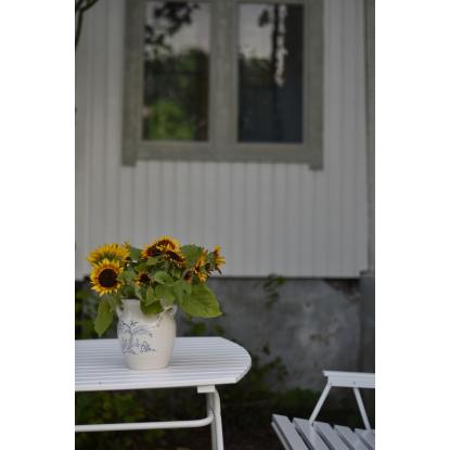 Varax Retro cafébord, sammenklappelig, buet, hvid - 74 x 120 cm