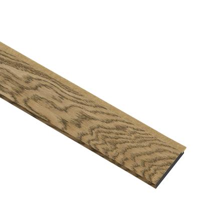 I-Wood afslutningsliste til 3-lamel akustikpanel, mørkebrun olieret, brun filt og sort kerne, egefiner, 17 x 92 mm