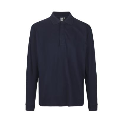 ID PRO Wear 0336 poloshirt med lange ærmer og trykknap, navy