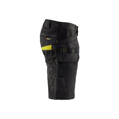 Blåkläder 1494 serviceshorts med værktøjslommer, sort/hi-vis gul