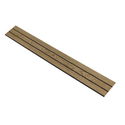 I-Wood Basic 3-lamel akustikpanel, mørkebrun olieret, sort filt og lys kerne, egefiner, 16 x 300 mm 