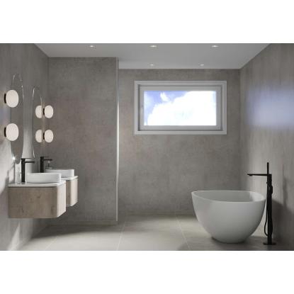 Fibo Basic vådrumspanel uden fugefræsning, 10 x 600 x 2400 mm, grey sand silk