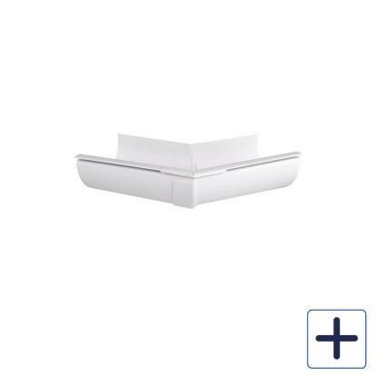 Plastmo udvendig gering, PVC, hvid, 45°
