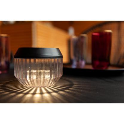LUTEC DIVA LED batterilampe med solceller, Ø11 cm, IP44, sort - 2 stk.