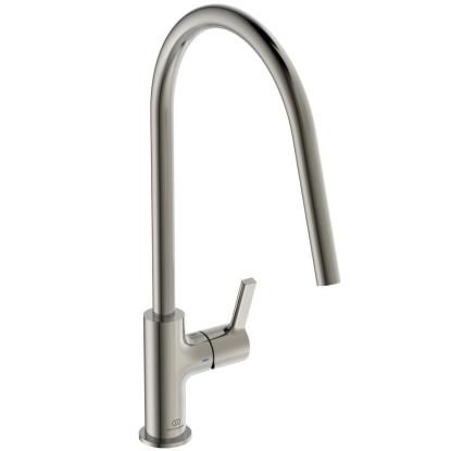 Ideal Standard GUSTO køkkenarmatur, C-tud, silver storm