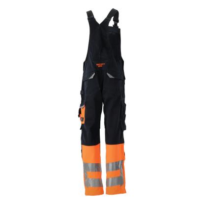 MASCOT SAFE SUPREME Sunderland overall med knælommer, mørk marine/hi-vis orange