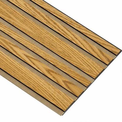 I-Wood Basic Mixed akustikpanel, brun olieret, brun filt og sort kerne, egefiner, 17 x 300 mm 