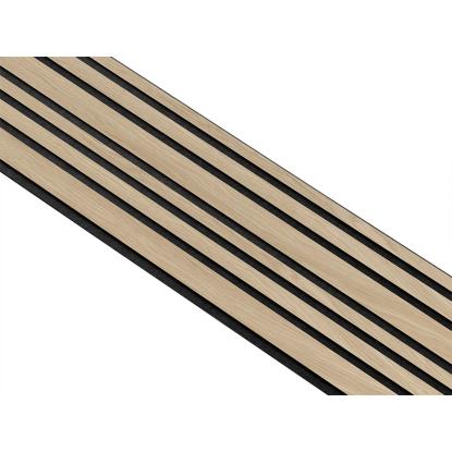 I-Wood Basic Mixed akustikpanel, hvid olieret, sort filt og sort kerne, egefiner, 17 x 300 mm 
