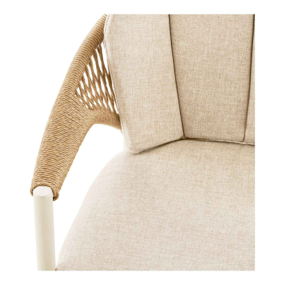 Abela havestol med hynde, aluminium/polyrattan, natur