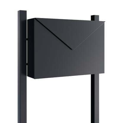 Bravios Letter/Kuvert postkasse med stander, sort