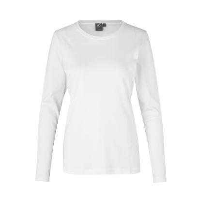 ID 0509 Interlock T-shirt med lange ærmer, dame, hvid