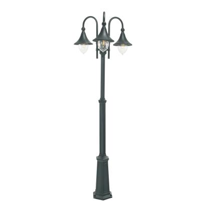 Norlys Firenze lygtepæl med 3 lygtehoveder, E27, IP54, sort