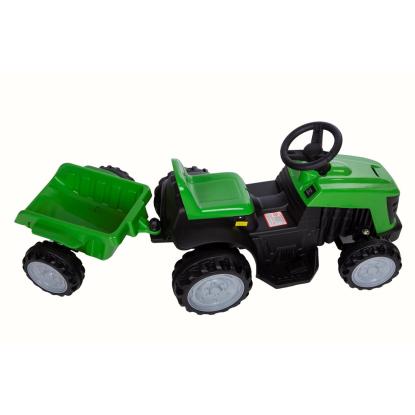 Azeno taktor med trailer, 6V, grøn
