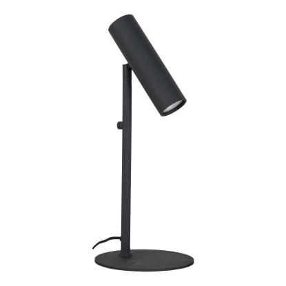 Lampe i sort med stofledning på 200 cm, Pære: GU10/5W LED - IP20