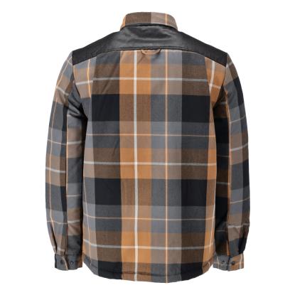 MASCOT CUSTOMIZED flannel skjorte med fiberpelsfor, nøddebrun ternet