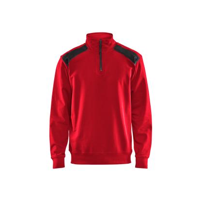 Blåkläder 3353 sweatshirt half zip, rød/sort