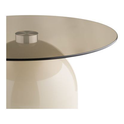 Ravello sofabord, beige/røget glas, Ø70 cm