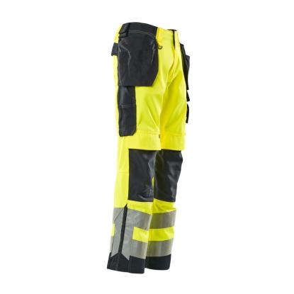 MASCOT SAFE SUPREME Wigan arbejdsbukser med hængelommer, hi-vis gul/mørk marine