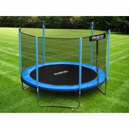 Neo Sport trampolin med stige og net, blå, Ø244 cm, maks. 80 kg
