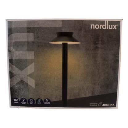 Nordlux Justina LED havelampe med solceller og sensor, sort